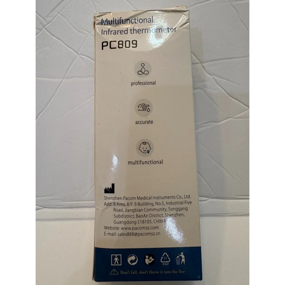 Multifunctional Infrared‎ Thermometer PC809 Ear and Forehead Digital White Blue